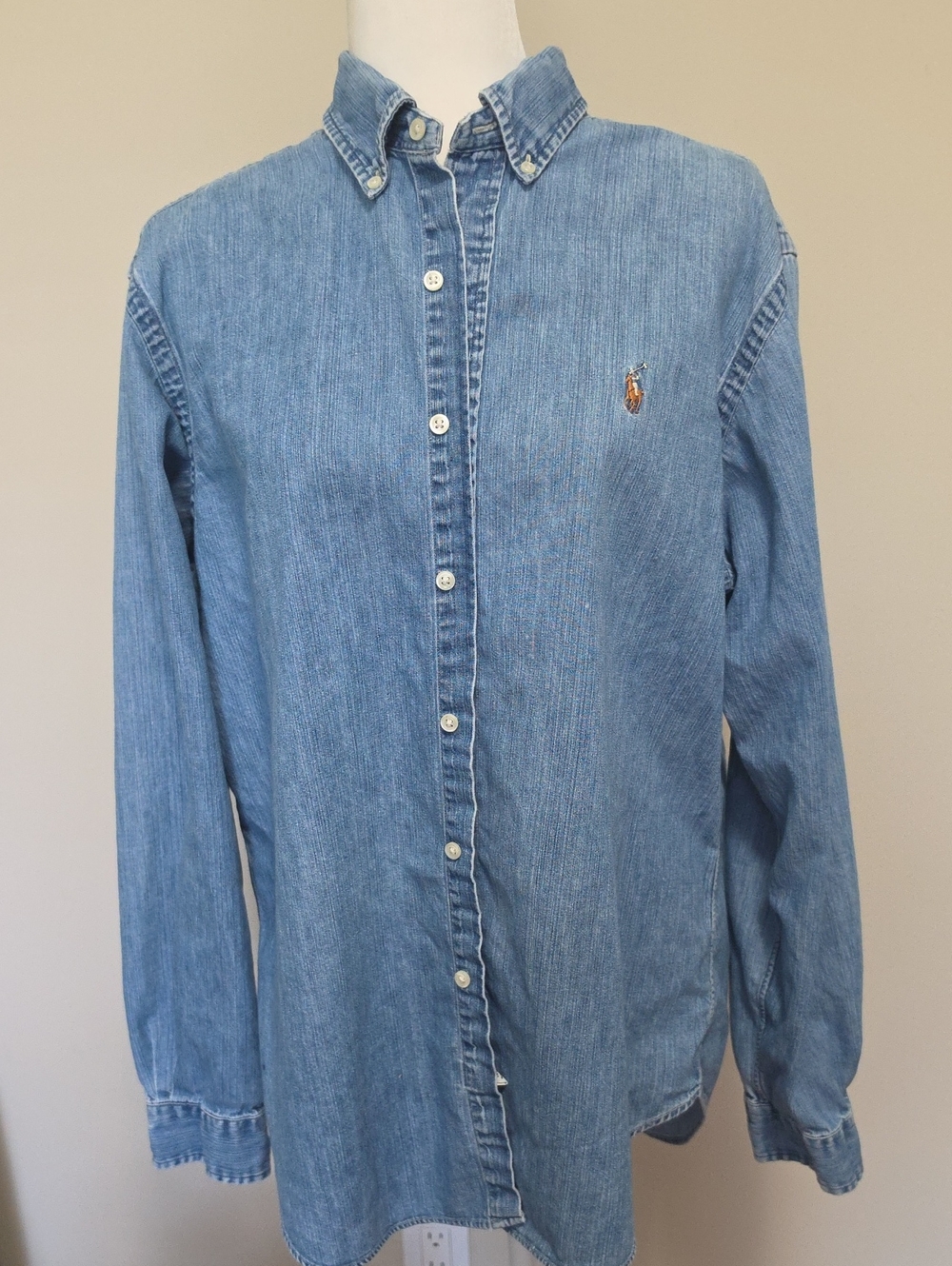 Vintage Polo Ralph Lauren Denim Long-Sleeve Shirt - Men's L
